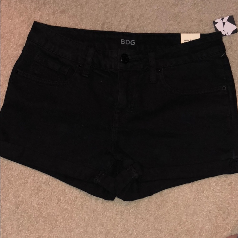 Black mid rise shorts